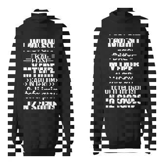 I Avoid Shit Because My Temper Can Go From Zero To Life Sweatshirt - Seseable