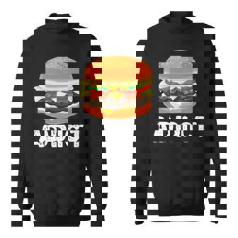 Bacon Cheeseburger Hamburger Addict Junk Fast Food Premium Sweatshirt - Monsterry