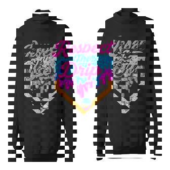 Baseball Drip Boys Home Plate Ice Cream Respect The Drip Sweatshirt - Thegiftio