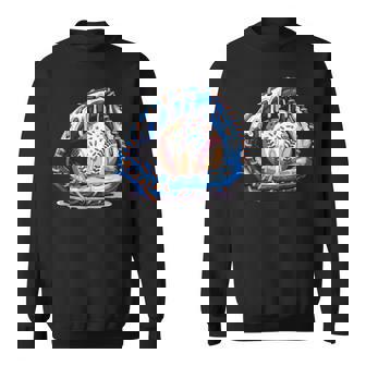 Baseball Drip Ice Cream Sprinkles Baseball Glove Sweatshirt | Seseable CA