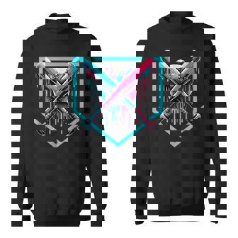 Baseball Home Plate Drip Boys Baseball Bat Baseball Drip Sweatshirt - Monsterry