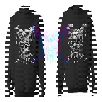 Baseball Skull Drip Baseball Drip Baseball Ice Cream Drip Sweatshirt - Monsterry