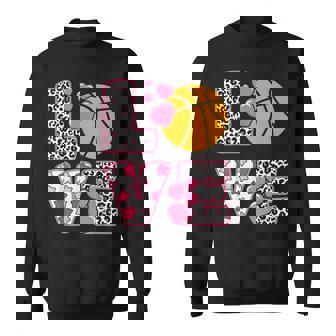 Basketball Valentine Love With Heart Valentine's Day Sweatshirt - Monsterry