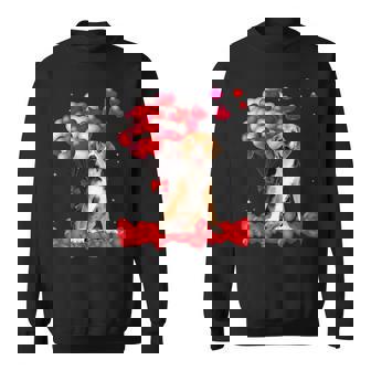Beagle Valentine's Day Outfit Heart Dog Lover Sweatshirt - Monsterry