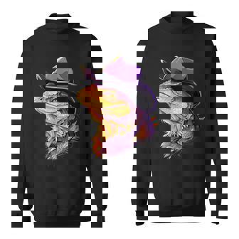 Bearded Dragon Cowboy Hat Reptile Lizard Western Sweatshirt - Monsterry