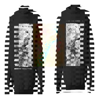 Beautiful Peacock Japanese Cherry Blossom Art Sweatshirt - Monsterry