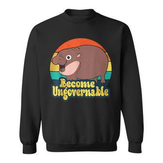 Become Ungovernable Baby Hippo Moo Deng Sweatshirt - Thegiftio UK