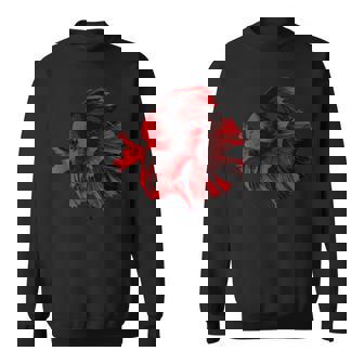 Betta Fish Fighting Fish Red Aquarium Owner Sweatshirt - Monsterry
