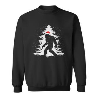 Bigfoot Believe Christmas Tree Sasquatch Santa Bigfoot Sweatshirt - Monsterry