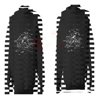 Bike Anatomy Bicycle Mountain Biking Parts Cyclist Tank Top Sweatshirt - Monsterry