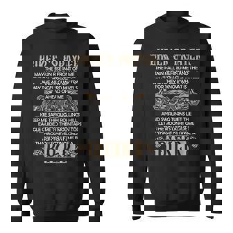 Biker's Prayer Motorcycle Christian Biking Motorcycling Sweatshirt - Monsterry