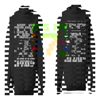 Birthday Boy It's My 7Th Birthday Gamer Pixel Number Sweatshirt | Mazezy