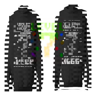 Birthday Boy Level 7 Unlocked 7Th Birthday Game Pixel Sweatshirt - Seseable