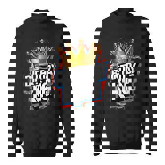 Birthday King With Crown Happy Birthday Party Sweatshirt - Monsterry