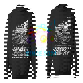Birthday Monster Truck 4 Year Old Boys 4Th Party Born 2021 Sweatshirt - Thegiftio UK