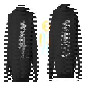 Bitcoin-Hodler Pixelated Character Cryptocurrency Bitcoiner Sweatshirt - Monsterry