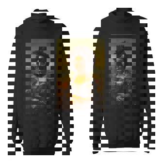 Black Mona Lisa Afro African American Black History Month Sweatshirt - Monsterry