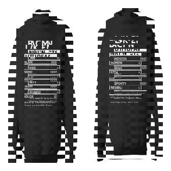 Black History Month Nutrition Facts Black Melanin Mens Sweatshirt - Monsterry