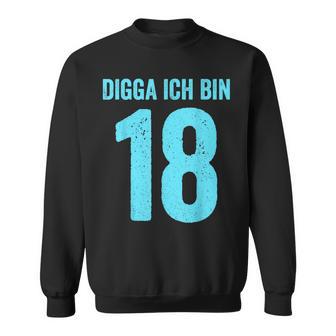 Blue Digga Ich Bin 18 Jahre Junge 18Th Birthday Sweatshirt - Geschenkecke