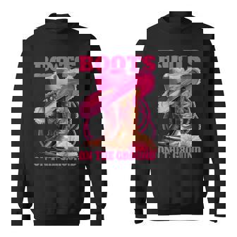 Boots On The Ground Boot Cowboy Western Country Music Sweatshirt | Mazezy
