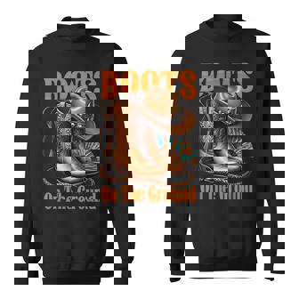 Boots On The Ground Boot Cowboy Western Cowgirl Linedance Sweatshirt | Mazezy
