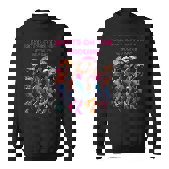Boots On The Ground Line Dancing Queens Black Group Dance Sweatshirt - Thegiftio