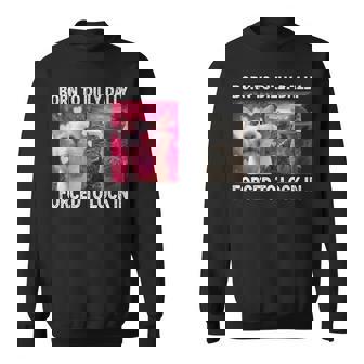 Born To Dilly Dally Forced To Lock In Cat Meme Sweatshirt - Thegiftio UK