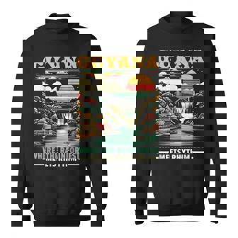 Born In Guyana Flag Travel Country Guyanese Pride Sweatshirt - Thegiftio UK