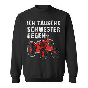 With Brother Siblings Family Tractor Stolzer Bruder Sweatshirt - Geschenkecke