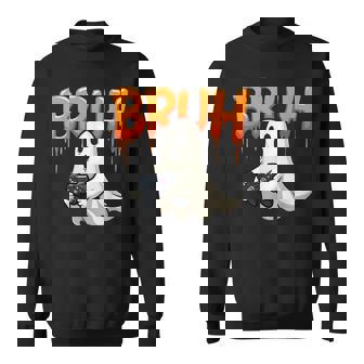 Bruh Halloween Gaming Ghost Boys Kids Gamer Spooky Sweatshirt - Monsterry
