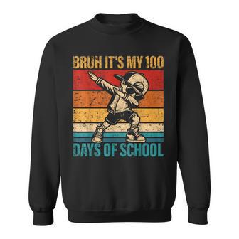 Bruh It's My 100 Days Of School Dabbing Boy Student Squad Sweatshirt - Thegiftio UK