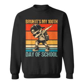 Bruh It's My 100Th Day Of School Dabbing Boy Student Squad Sweatshirt - Thegiftio UK
