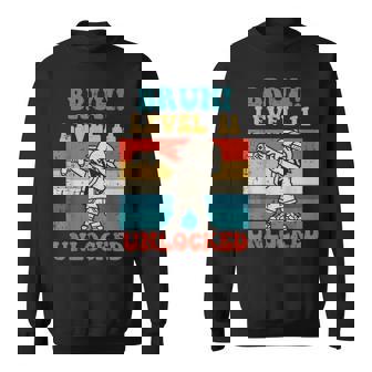 Bruh Level 11 Unlocked Gamer Dab Retro 11Th Birthday Boys Sweatshirt - Monsterry