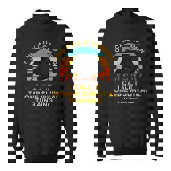 Camping Zombie Survival Training Apocalypse Short Sleeve Classic Fit Small Sweatshirt - Monsterry