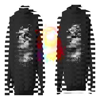 Capybara Rainbow Flag Gay Pride Sweatshirt - Monsterry