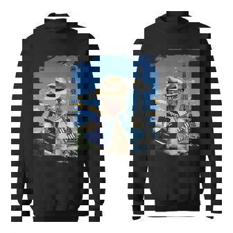 Cat Kitty Kitten Tourist In Paris France Eiffel Tower Premium Sweatshirt - Monsterry
