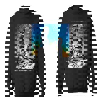 Cat Selfie At Easter Island Watercolor Sweatshirt - Monsterry