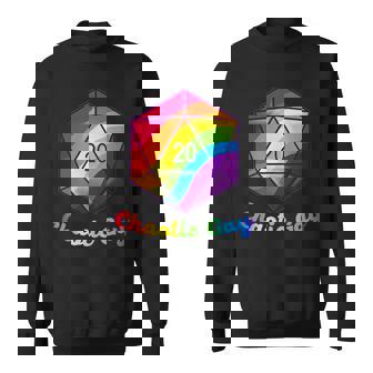 Chaotic Gay Rainbow Pride D20 Dice Shirt Sweatshirt - Monsterry