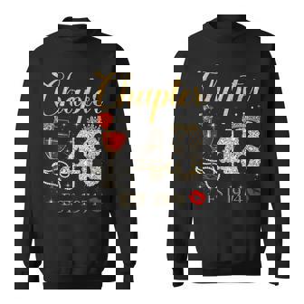 Chapter 48 Years EST 1974 48th Birthday Red Rose Wine Crown Sweatshirt - Monsterry