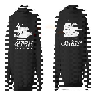 Chat M'épuise Humour Chat Drôles Sweater e - Cadeauxyz