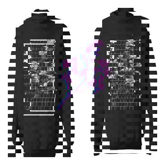Cherry Blossom Glitch Vaporwave Aesthetic Pastel Japan Art Sweatshirt - Monsterry