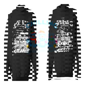 Chillin With My Snowmies Snowman Christmas Kids Boys Sweatshirt - Monsterry