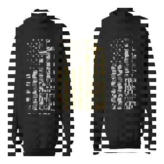 Christian USA Flag Cross Back Print Faith Over Fear Top Sweatshirt - Monsterry