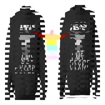 Christians Supporting LGBT Gay Rights Jesus Loves Everyone Sweatshirt - Monsterry