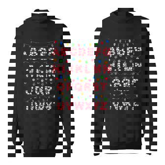 Christmas Alphabet Candy Cane Teachers Students Xmas Sweatshirt - Monsterry