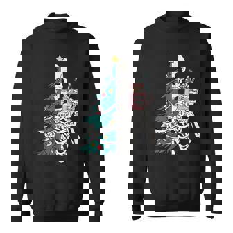 Christmas Sorta Merry SortaScary Skeleton Xmas Tree Sweatshirt - Monsterry