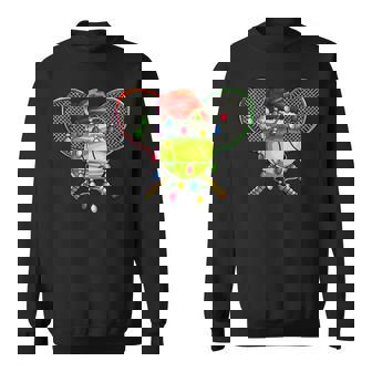 Christmas Tennis Xmas Christmas Tree Lights Tennis Player Sweatshirt - Monsterry