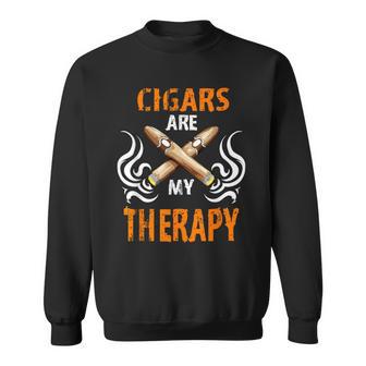 Cigars Are My Therapy Smoker Saying Cigar Smoke Tobacco Sweatshirt - Geschenkecke