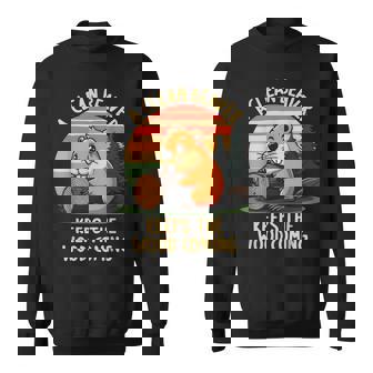 A Clean Beaver Keeps Wood Coming Adult Joke Men Sweatshirt - Seseable