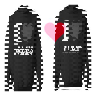 Cœur Rouge J'aime Julien Sweater e - Cadeauxyz